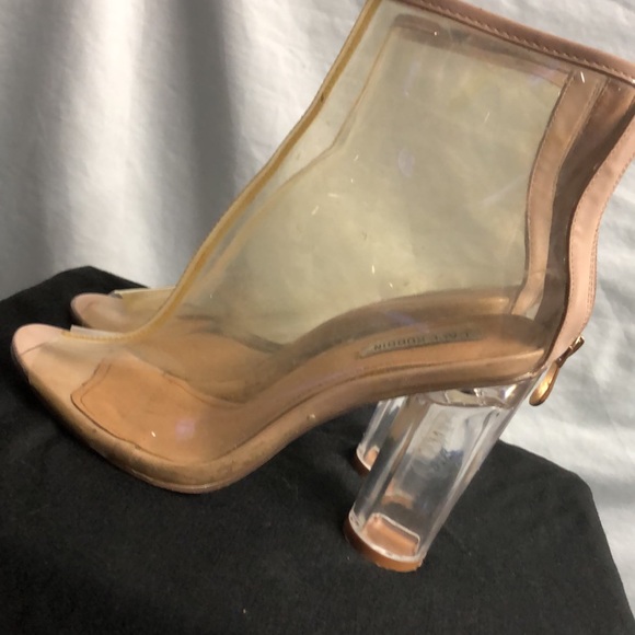Clear, high-heeled zip up Open toed booties, Cape Robbin, size 7.5 guc - Picture 5 of 12